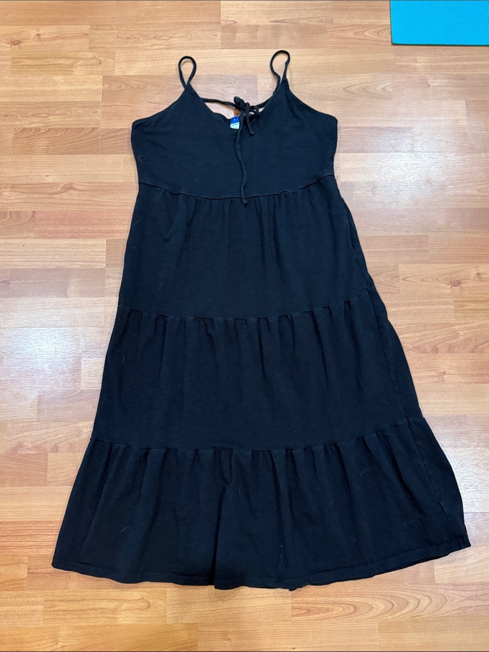Old Navy Black Tiered Spaghetti Strap Dress